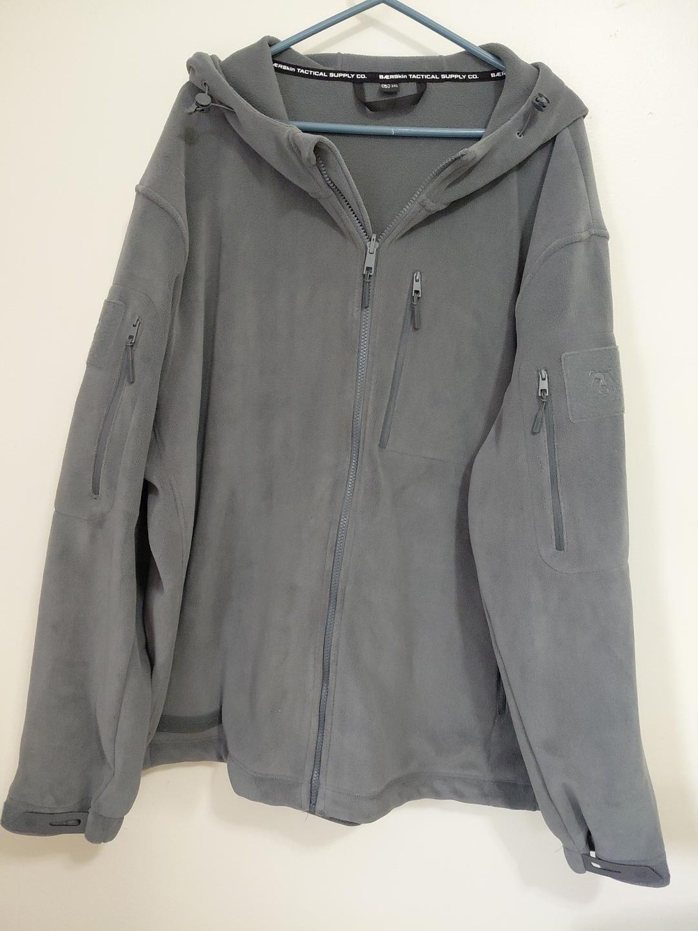 BÆRSkin Tactical Supply Co. Gray Full Zip Fleece Tactical Hoodie Size 3XL